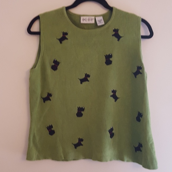 Kim Rogers Tops - Kim Rogers Scottish Terrier sweater tank, size PXL